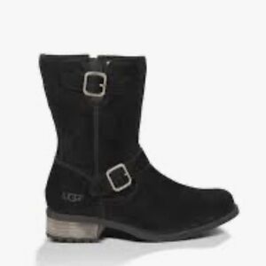 UGG Chaney Boots Moto Mid-Calf - Details: Water-resistant leather - Black